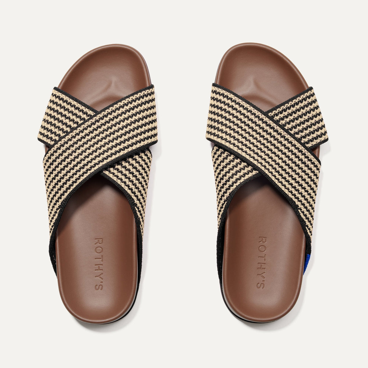 Rothys The Weekend Slide in Toffee Stripe