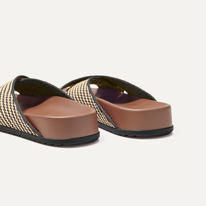 Rothys The Weekend Slide in Toffee Stripe