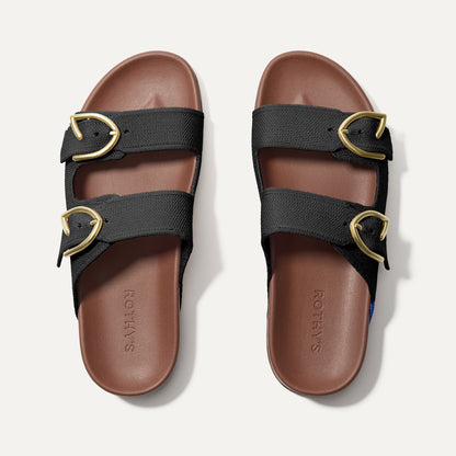Rothys The Buckle Slide in Black