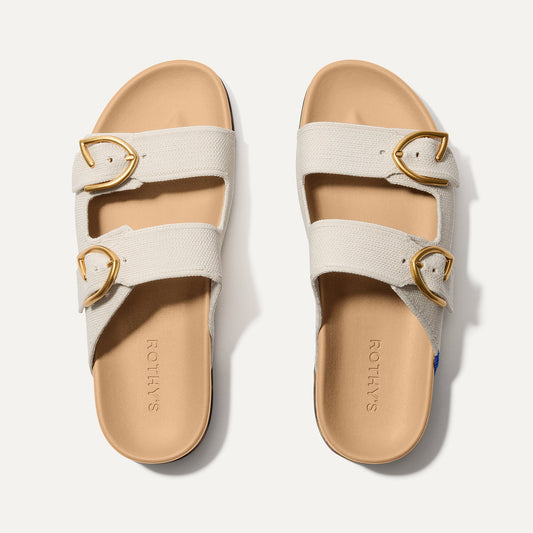 Rothys The Buckle Slide in Sea Salt