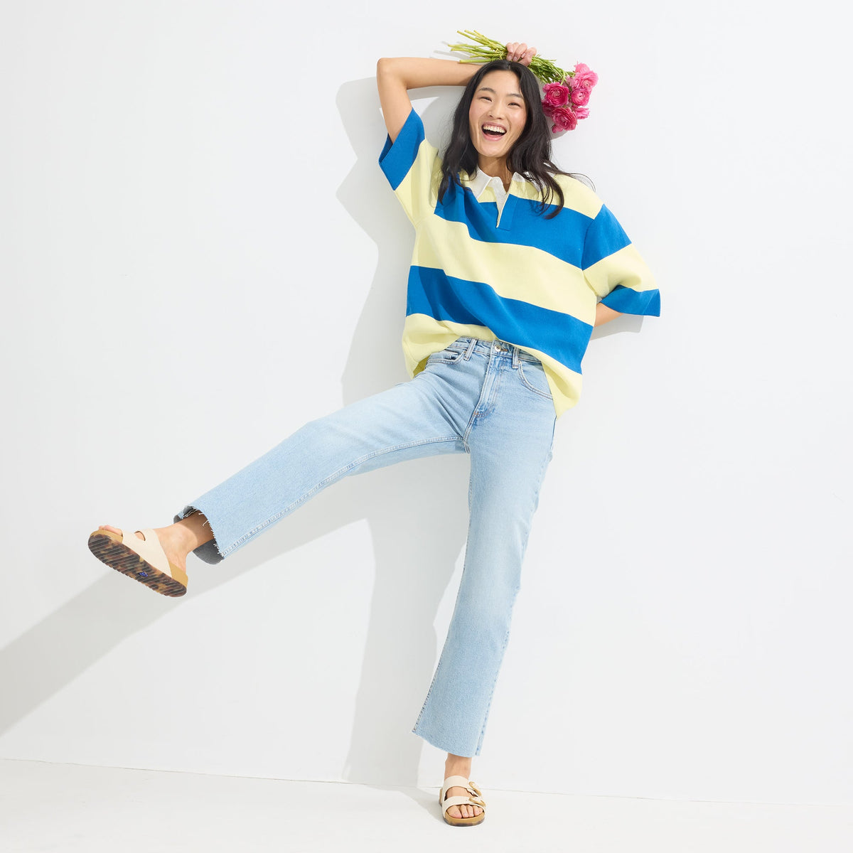 Rothys The Buckle Slide in Sea Salt