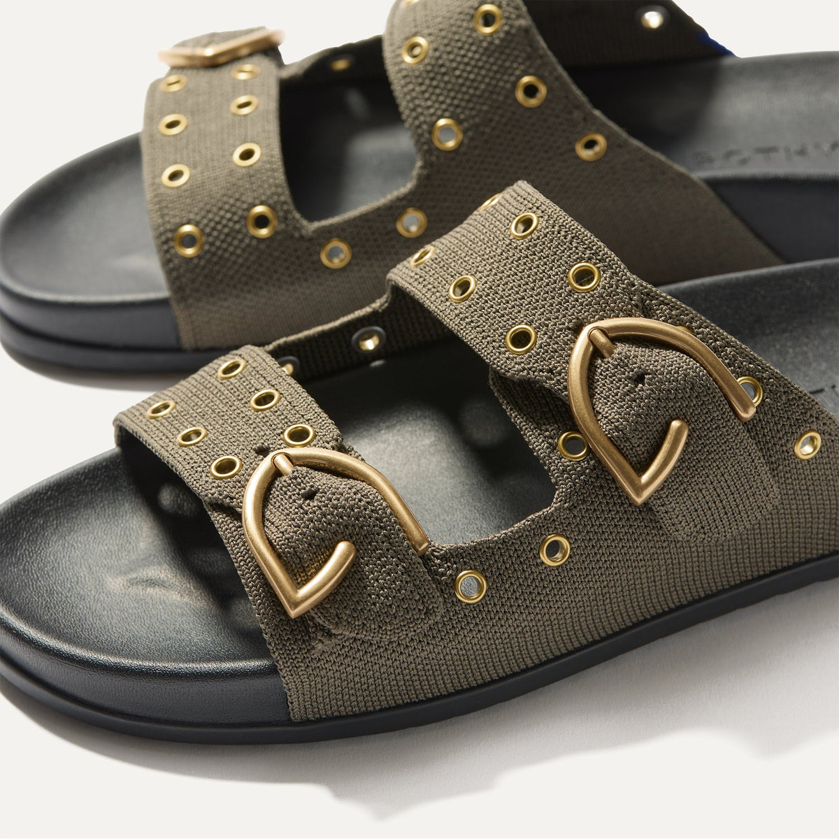 Rothys The Buckle Slide in Eyelet Safari