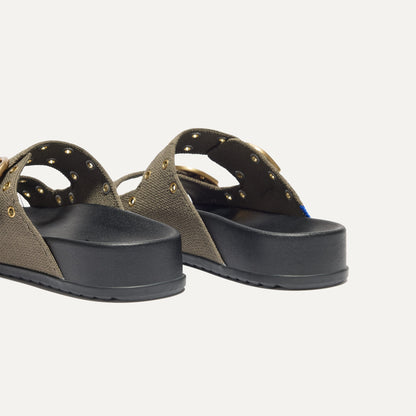 Rothys The Buckle Slide in Eyelet Safari