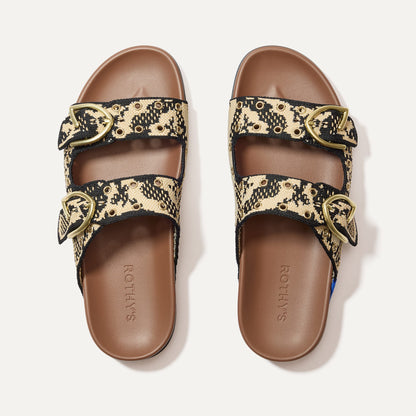 Rothys The Buckle Slide in Eyelet Bouquet
