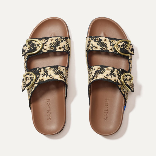 Rothys The Buckle Slide in Eyelet Bouquet