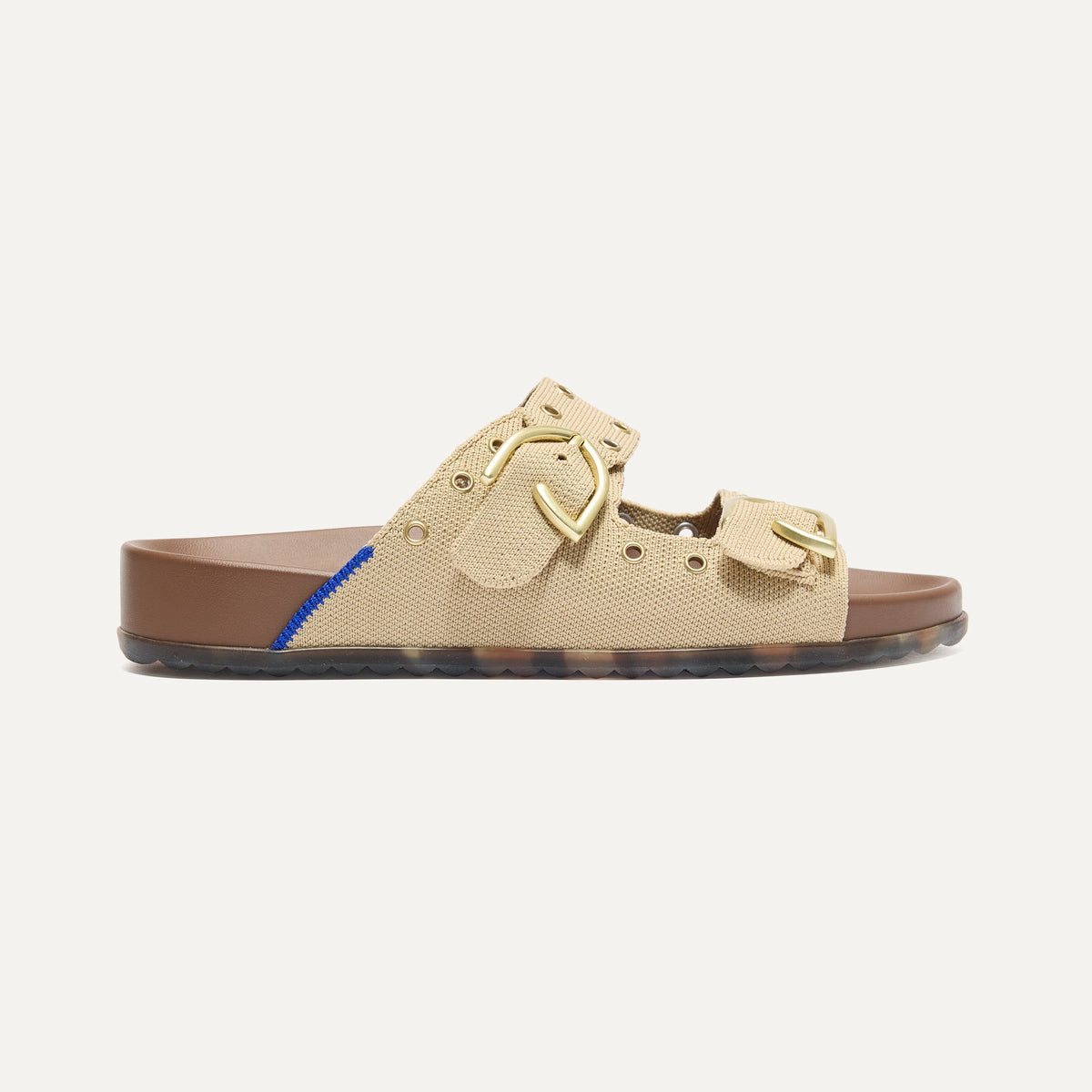 Rothys The Buckle Slide in Eyelet Wheat