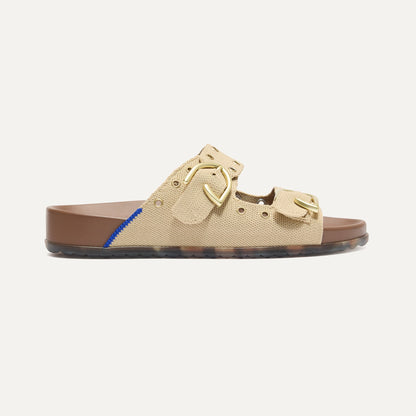Rothys The Buckle Slide in Eyelet Wheat