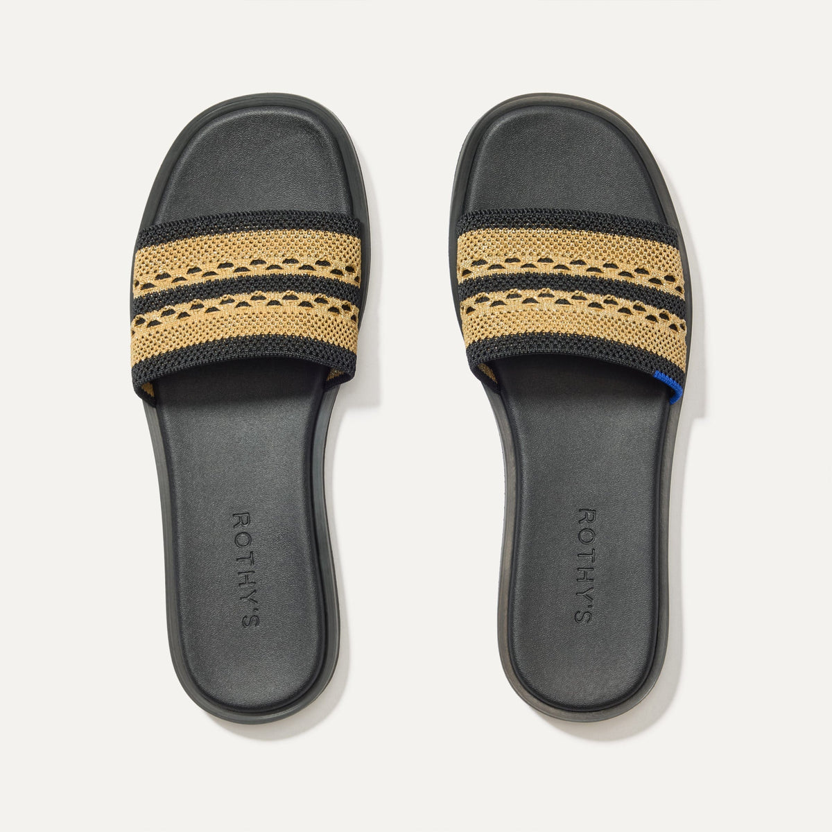 Rothys The Slide Sandal in Gilded Crochet