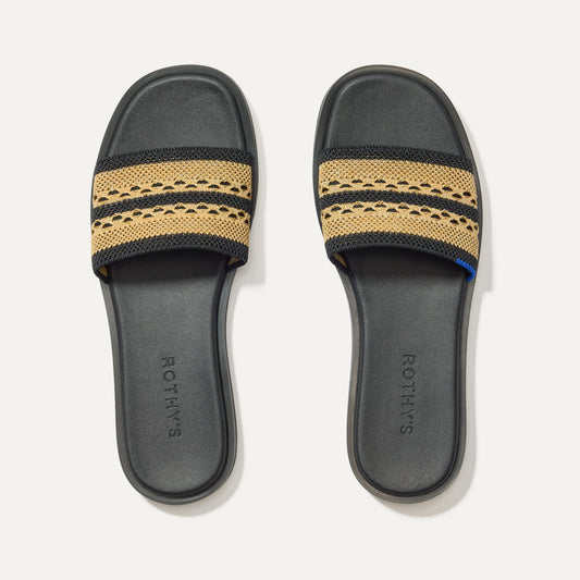 Rothys The Slide Sandal in Gilded Crochet