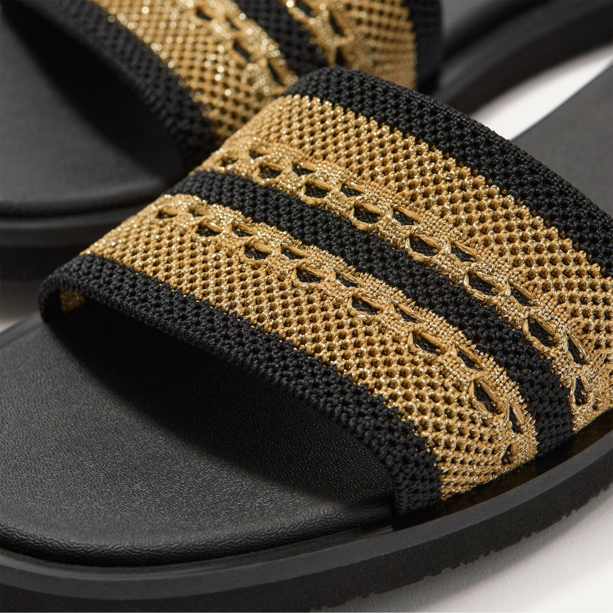 Rothys The Slide Sandal in Gilded Crochet