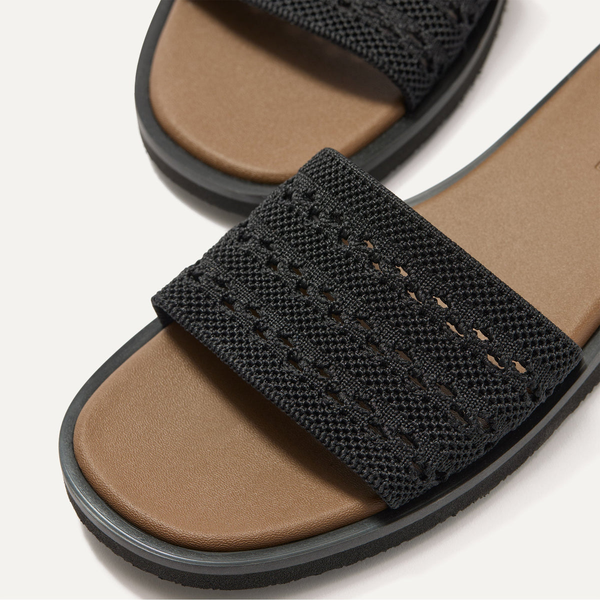 Rothys The Slide Sandal in Black Crochet