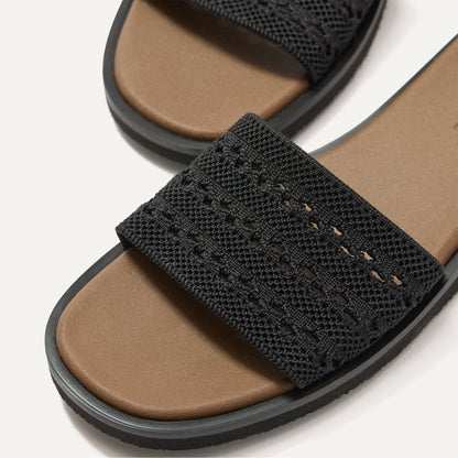 Rothys The Slide Sandal in Black Crochet