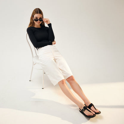Rothys The T-Strap Sandal in Black