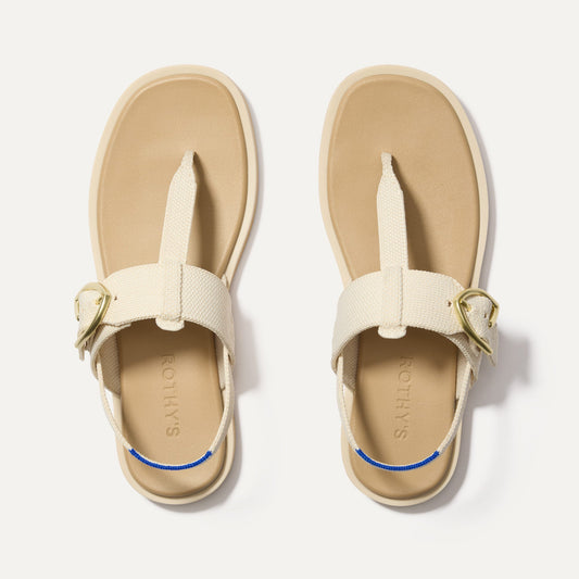 Rothys The T-Strap Sandal in Cream Puff
