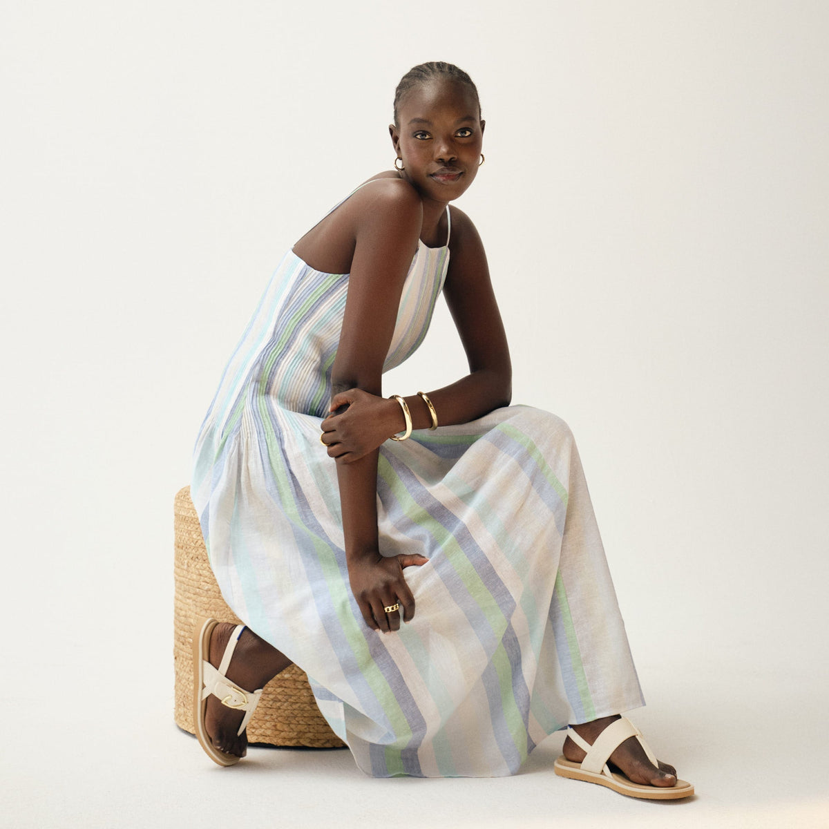 Rothys The T-Strap Sandal in Cream Puff