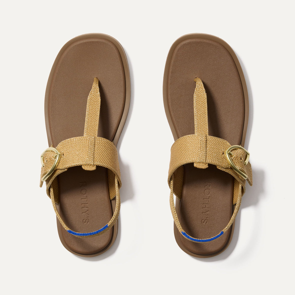 Rothys The T-Strap Sandal in Metallic Golden Sun