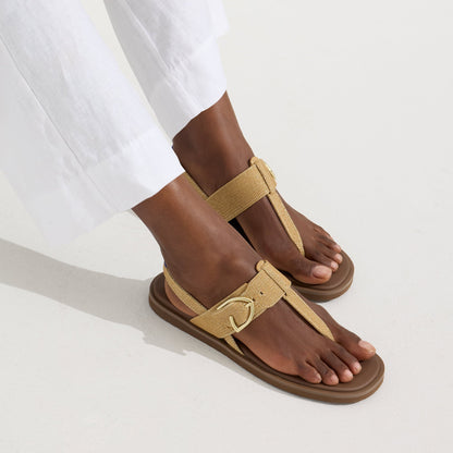 Rothys The T-Strap Sandal in Metallic Golden Sun