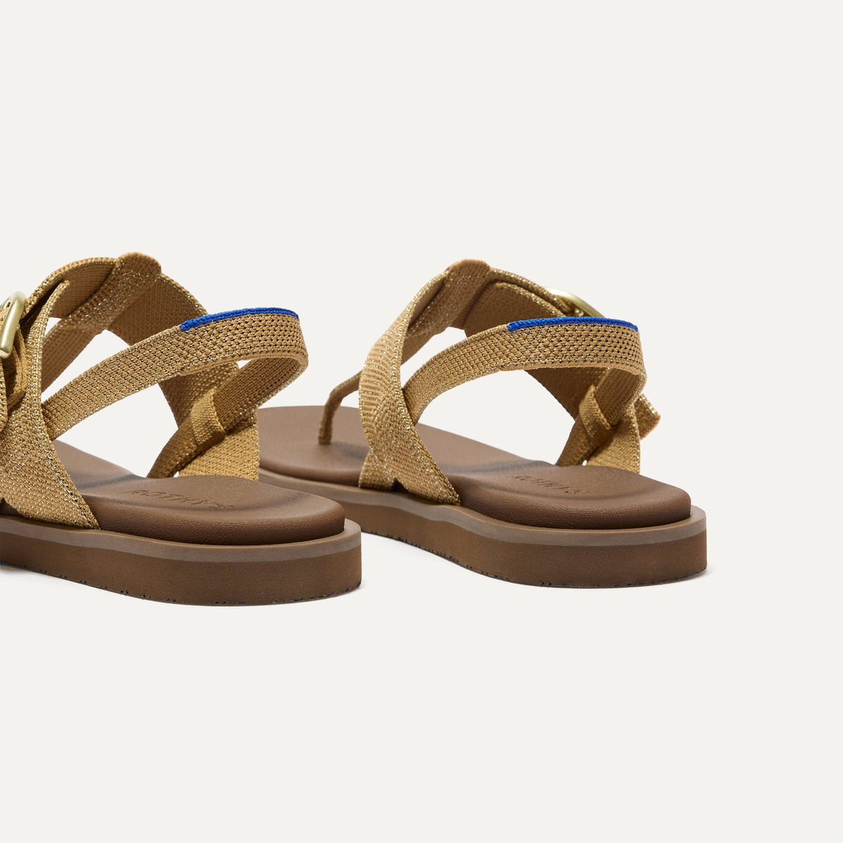 Rothys The T-Strap Sandal in Metallic Golden Sun