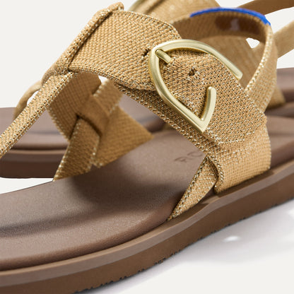 Rothys The T-Strap Sandal in Metallic Golden Sun