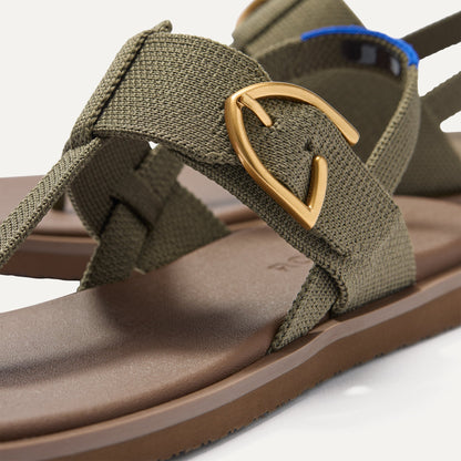 Rothys The T-Strap Sandal in Safari Green