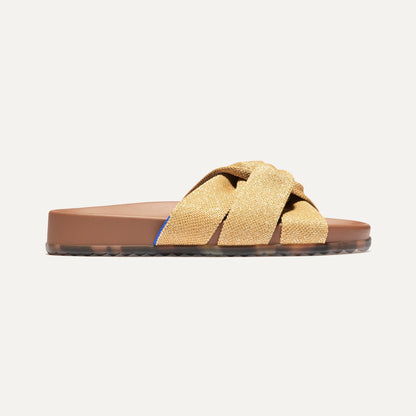 Rothys The Twist Slide in Metallic Golden Sun