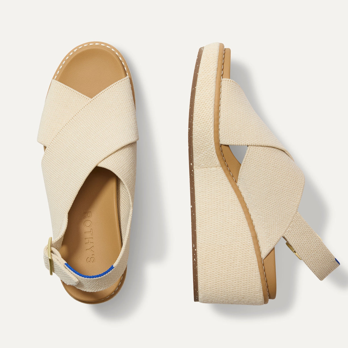 Rothys The Wedge in White Sand