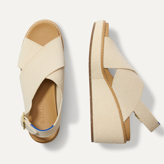Rothys The Wedge in White Sand