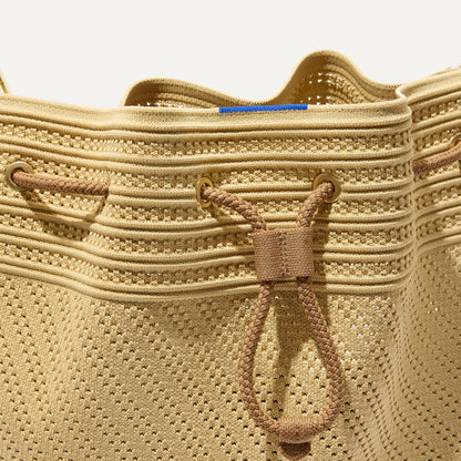 Rothys The Cinch Bucket Bag in Brown Butter Crochet