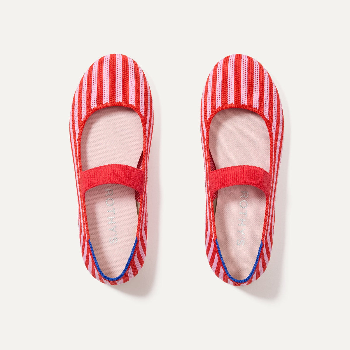 Rothys The Kids Mary Jane in Cherry Stripe