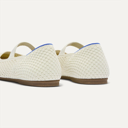 Rothys The Kids Mary Jane in White Open-Knit