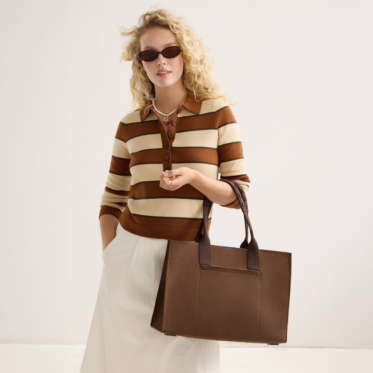 Rothys The Classic Tote in Cinnamon Open Knit