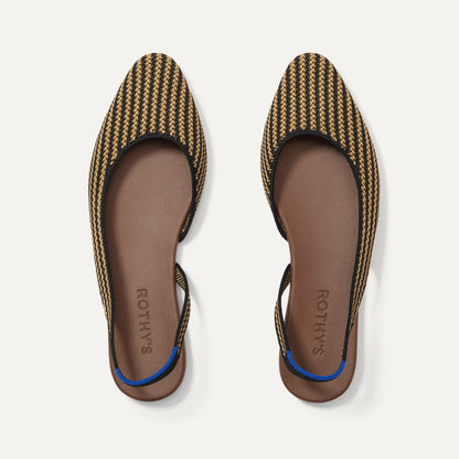 Rothys The Almond Slingback in Butterscotch Stripe