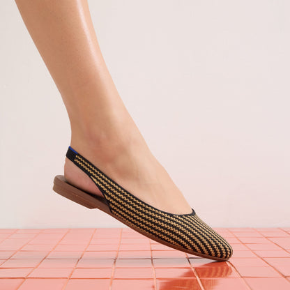 Rothys The Almond Slingback in Butterscotch Stripe