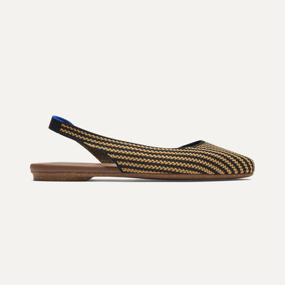 Rothys The Almond Slingback in Butterscotch Stripe