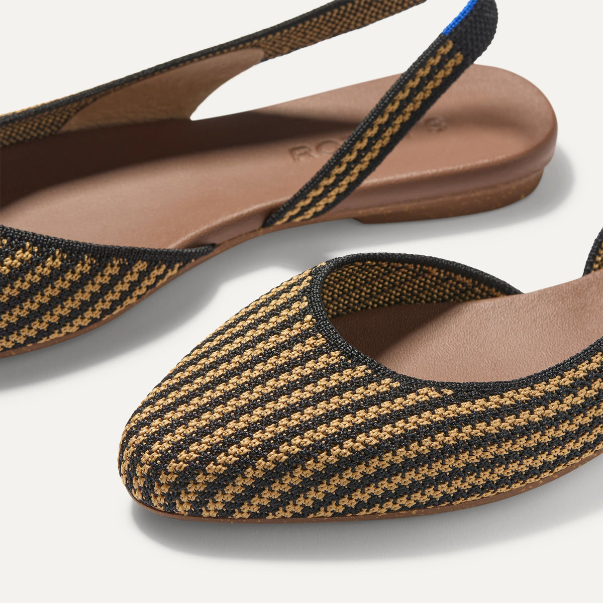 Rothys The Almond Slingback in Butterscotch Stripe