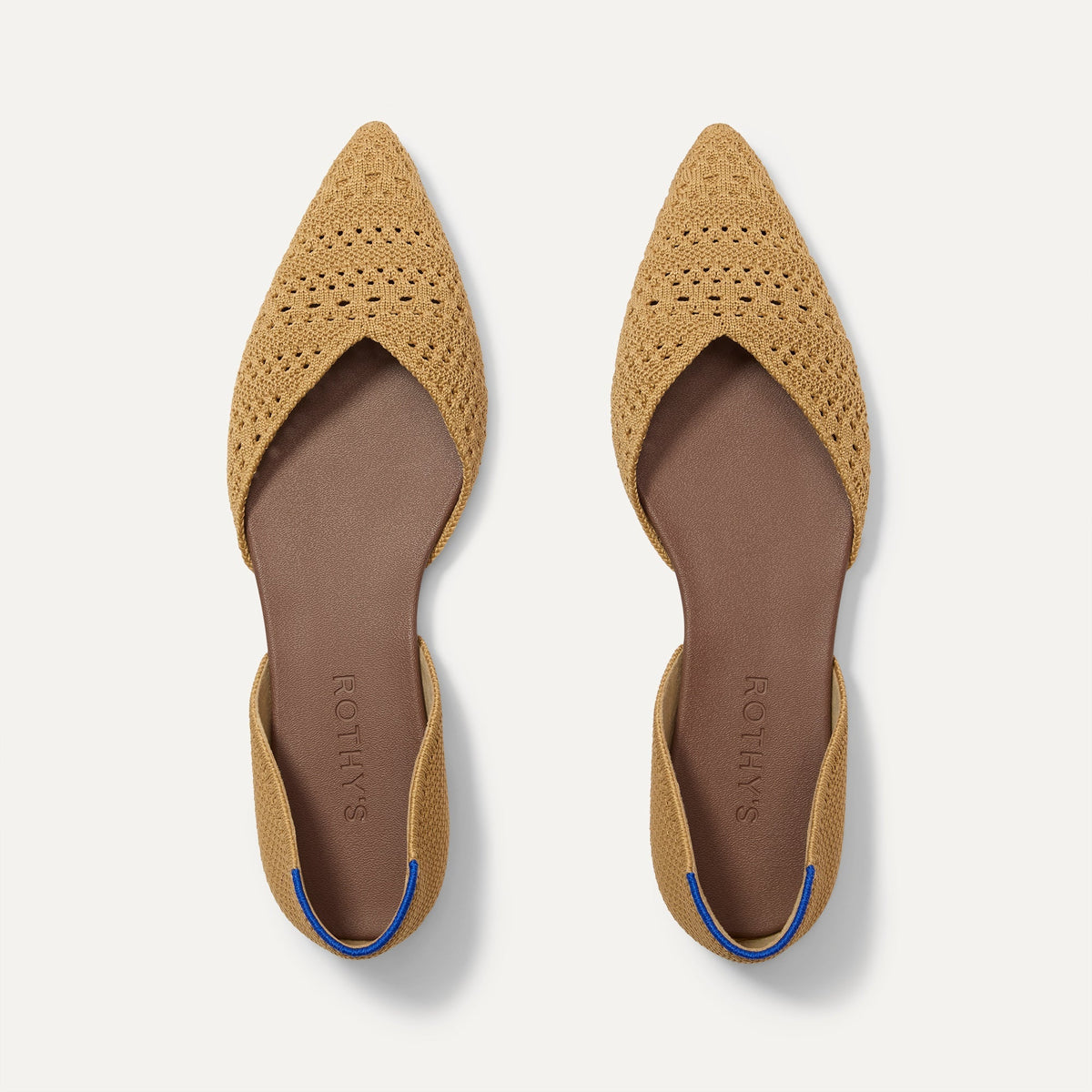 Rothys The D'Orsay Point in Camel Crochet