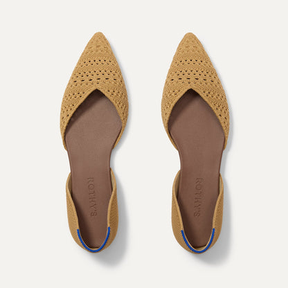 Rothys The D'Orsay Point in Camel Crochet
