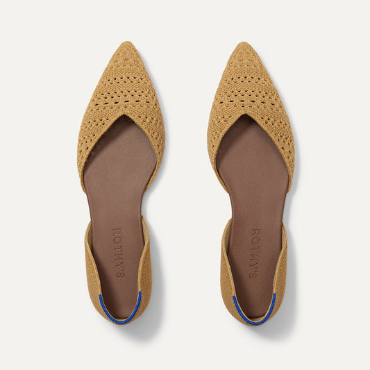 Rothys The D'Orsay Point in Camel Crochet