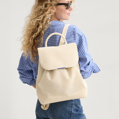 Rothys The Cinch Backpack in Coconut Crochet