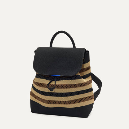Rothys The Cinch Backpack in Mocha Stripe Crochet