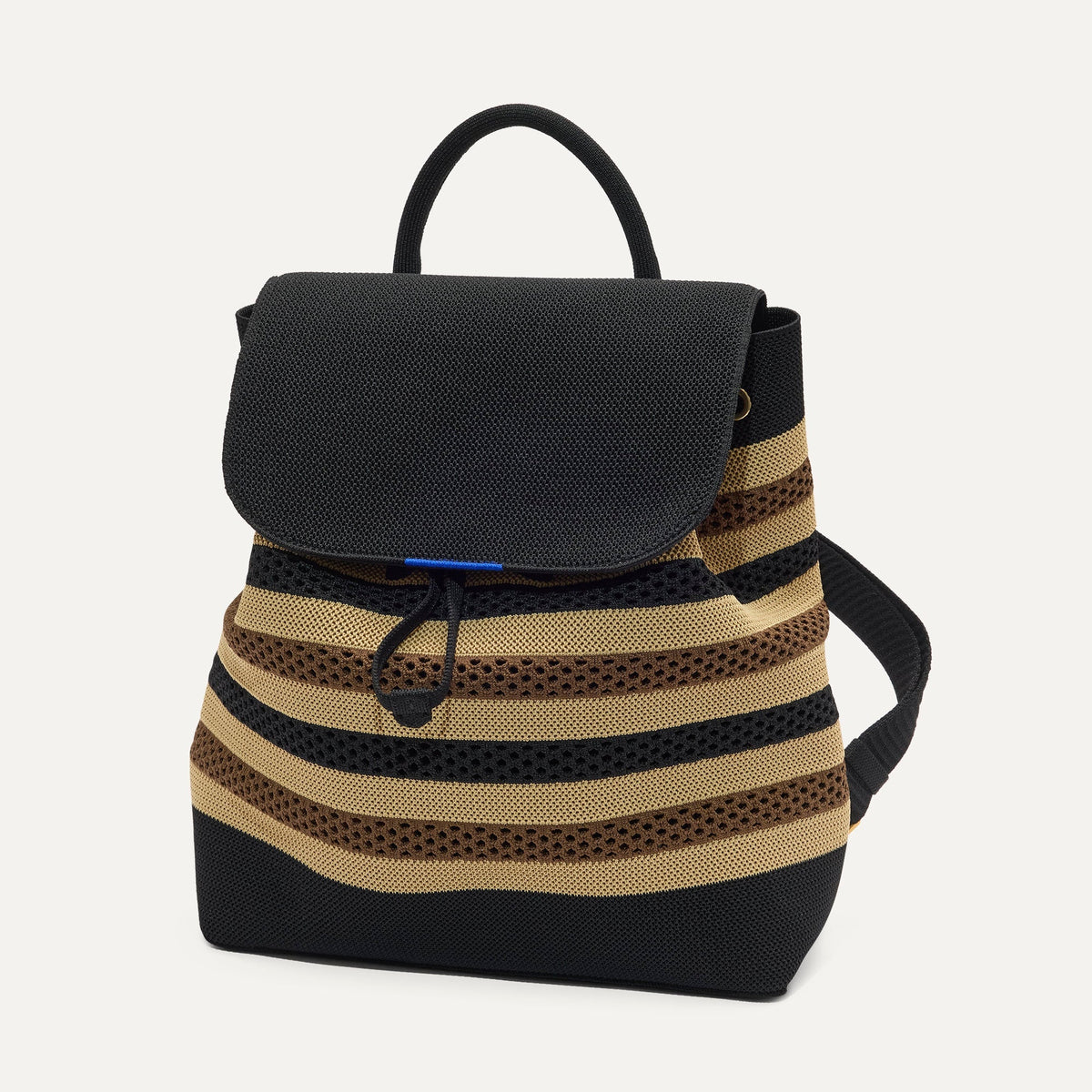Rothys The Cinch Backpack in Mocha Stripe Crochet