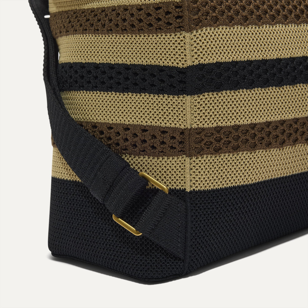 Rothys The Cinch Backpack in Mocha Stripe Crochet