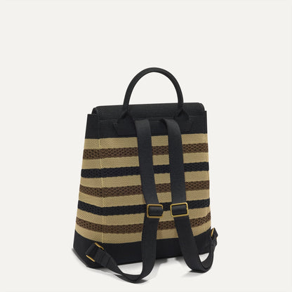 Rothys The Cinch Backpack in Mocha Stripe Crochet