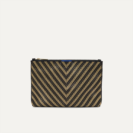 Rothys The Convertible Clutch in Toffee Chevron