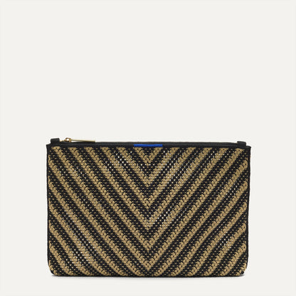 Rothys The Convertible Clutch in Toffee Chevron
