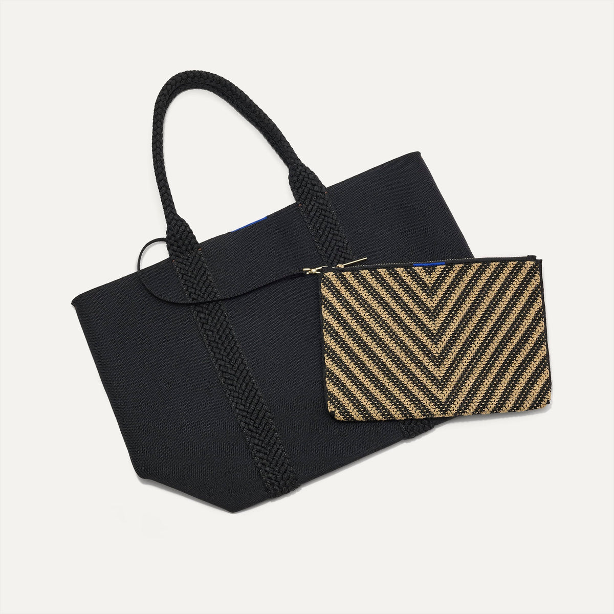 Rothys The Convertible Clutch in Toffee Chevron