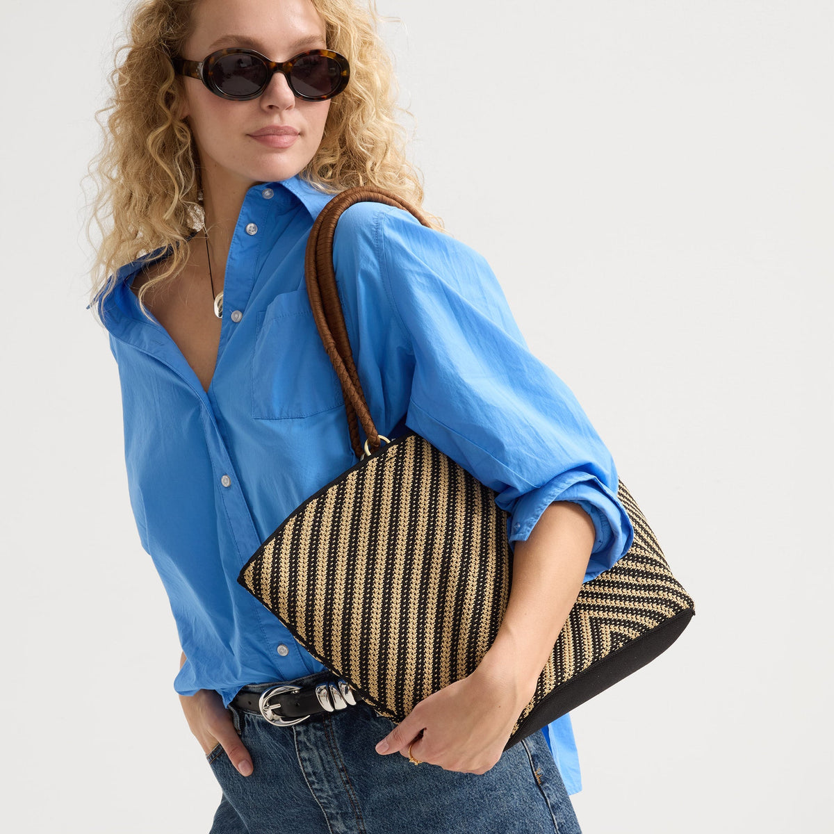 Rothys Women's Beach Bag in Toffee Chevron