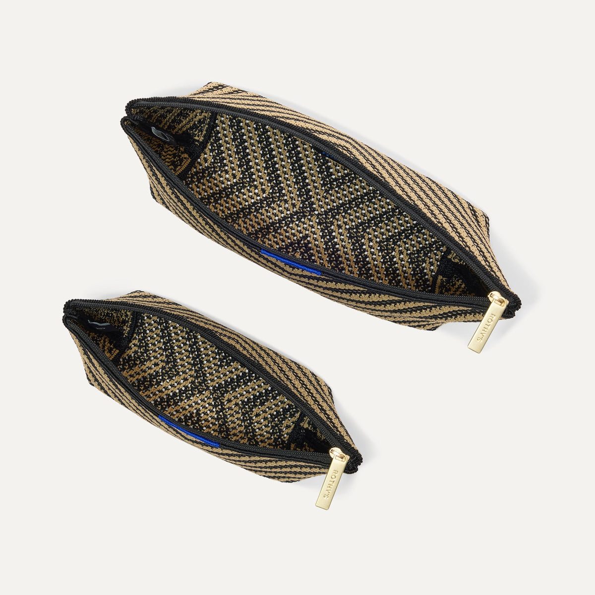 Rothys The Travel Pouch Set in Toffee Chevron