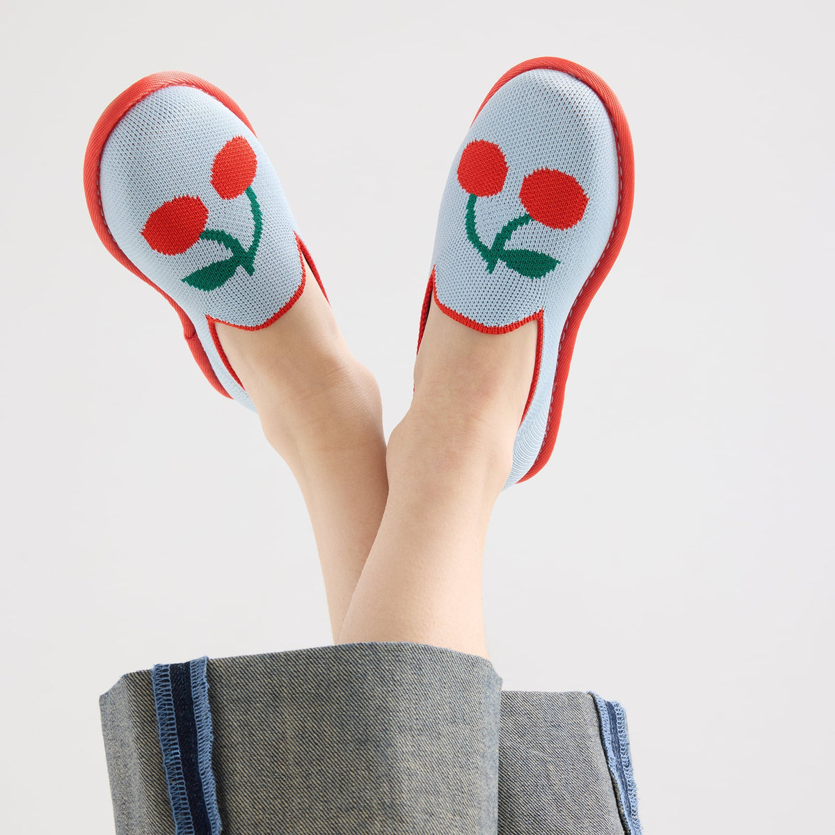 Rothys The Mini Loafer in Cherry Blue