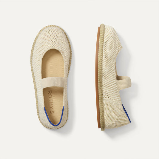 Rothys Girls' Mini Mary Jane in Opal Raffia-Knit